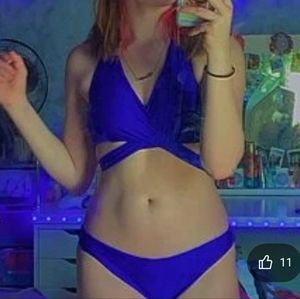 Criss Cross Royal Blue Bikini Swimsuit